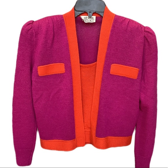 St. John Sweaters - Vintage St John color block knit twin set (knit skirt sold separately)